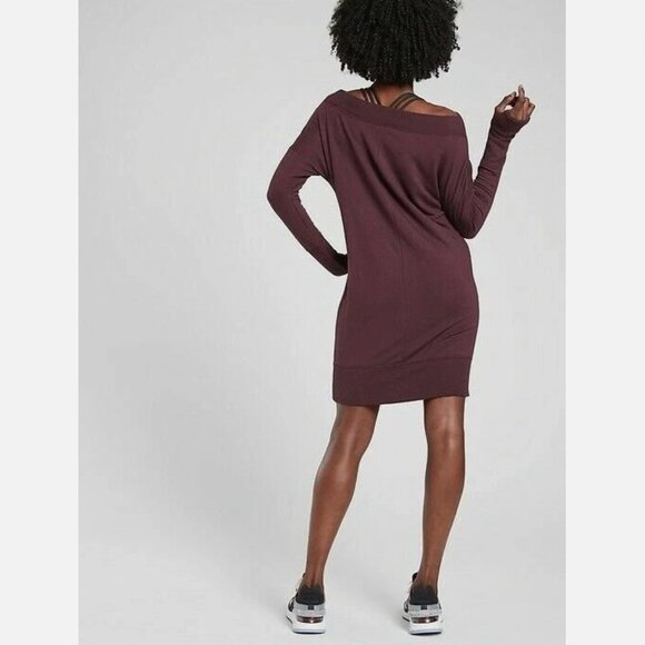 Athleta Studio Barre Sweatshirt Dress 2.0 Medium Athleisure Cozycore Studio Chic - Picture 2 of 9